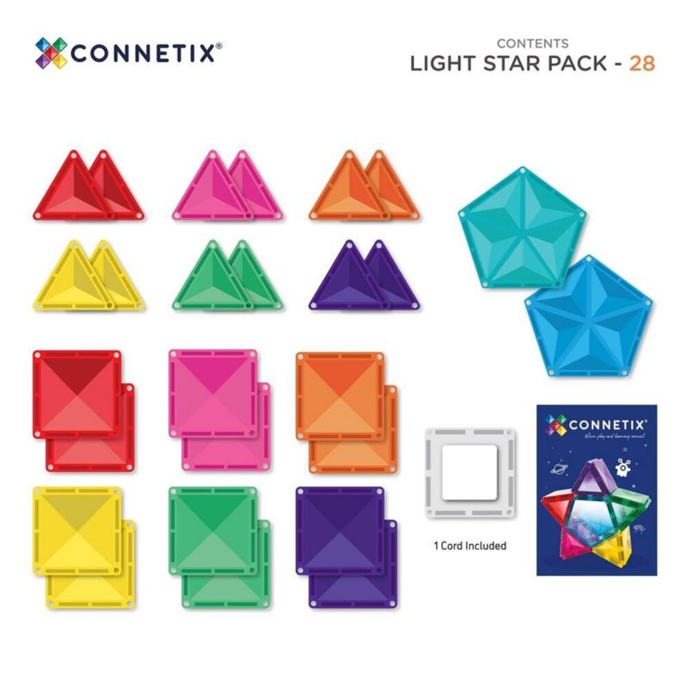 CONNETIX Magnetic Tiles Light Star Pack 28pc - Picture 6 of 7